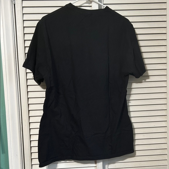 Men's Black Graphic Tee with Blue Design - Picture 2 of 3